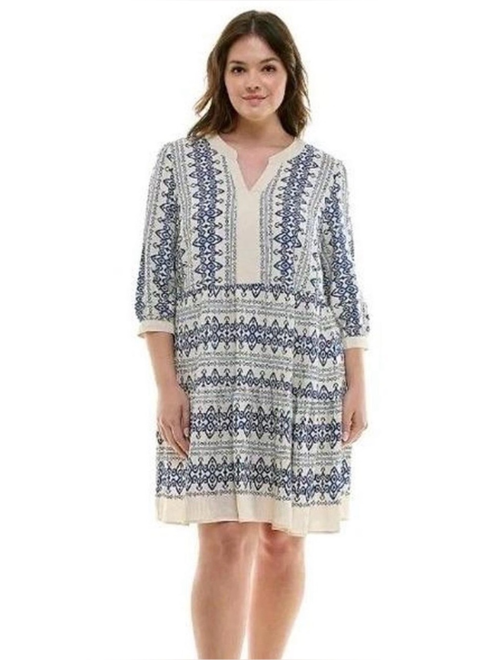 NWT Anthropologie Fig & Flower Plus Size Boho Dress XL Blue White
